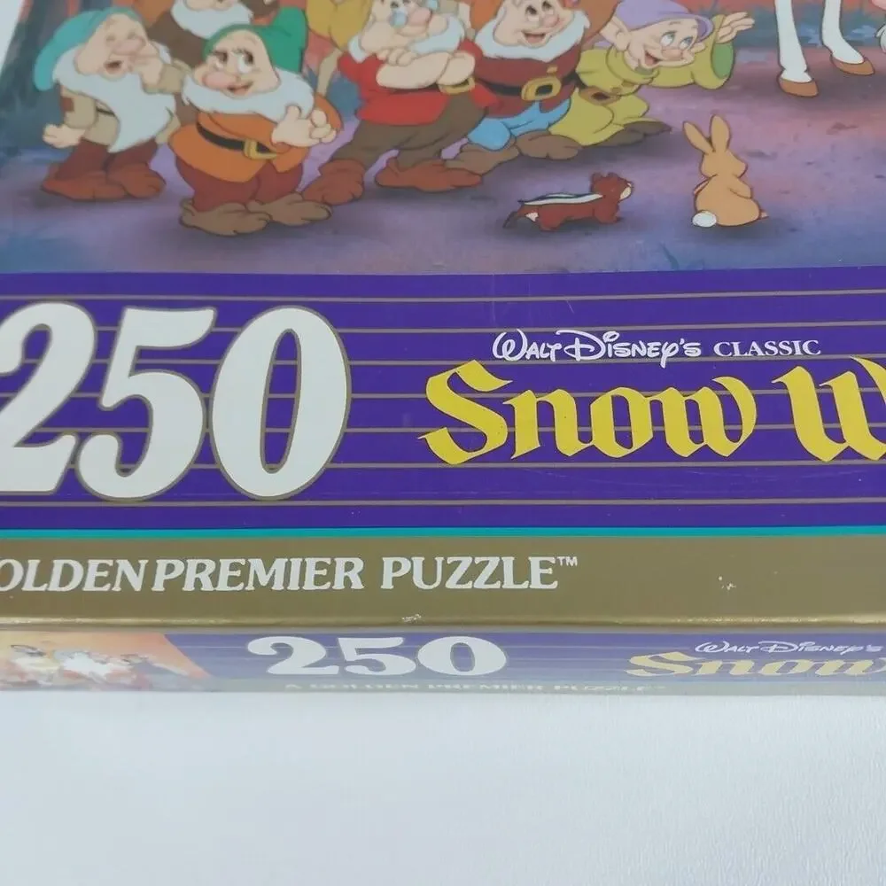 Golden Premier Puzzle Walt Disney Snow White 250 Piece Puzzle NIB Dwarfs Classic